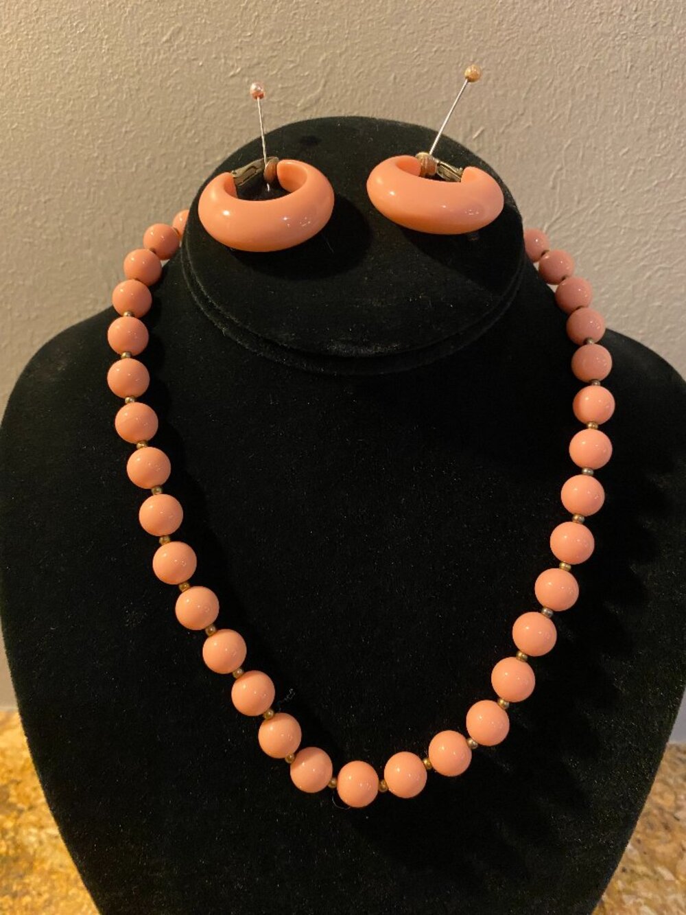 Mid-century Lucite resin 4 piece jewelry set